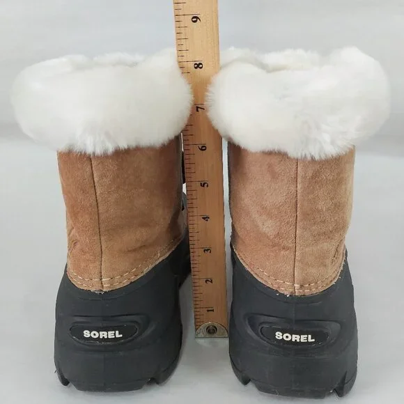 Sorel Snow Angel Lace-up Waterproof Suede Winter Boots Women Size 9 Faux Fur - Picture 7 of 12